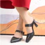 Giày Sục Nữ Có Quai Mũi Nhọn Màu Đen LUME 18 Da PU Cao Cấp, Đế cao su non chống trượt cao 5cm - 7cm Thời Trang (SQNNĐ)