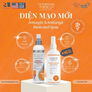 Sữa Tắm Cho Chó Mèo Veterinary Clinical Care Antiseptic & Antifungal 473ml Giảm Ngứa,Kháng Nấm Khuẩn