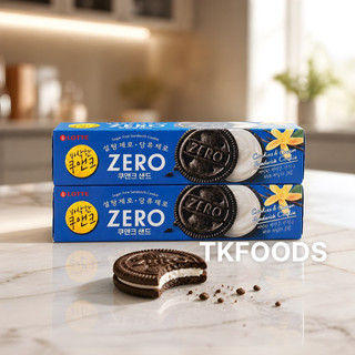 Bánh Quy không đường Nhân Kem Lotte Cream Zero sugar Hộp 288G và 96g