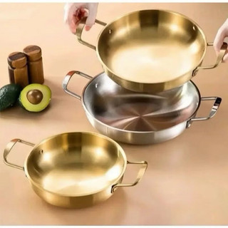 Chảo nấu mỳ cay inox, kích thước 20cm, phong cách hang quốc