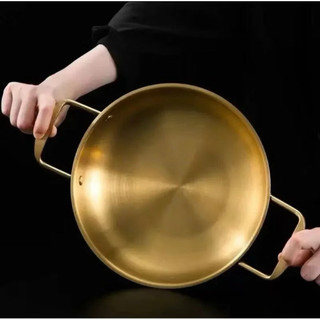 Chảo nấu mỳ cay inox, kích thước 20cm, phong cách hang quốc