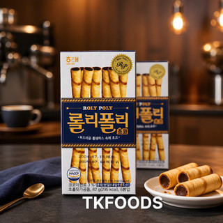 Bánh quế Haitai Roly Poly Vị Socola hộp 196g