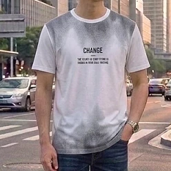 Áo Thun Phông Nam In chữ, loang màu, vai vải cotton mịn co dãn thoáng mát, Menswear Top