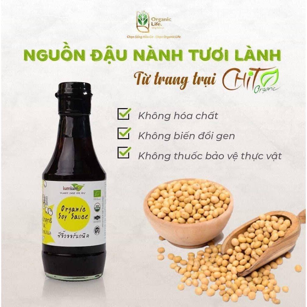 Nước tương đậu nành hữu cơ Lumlum Organic Soy Sauce 200ml