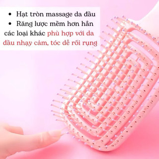 Lược thoáng khí tạo phồng, gỡ rối, chải tóc massage da đầu thiết kế thông minh sáng tạo tiện lợi