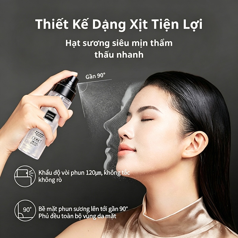 [MỚI] Xịt Khoá trang điểm Tia Sương Mềm Mại Giúp Khóa Chặt Lớp Trang Điểm Phù Hợp Mọi Loại Da 100ml