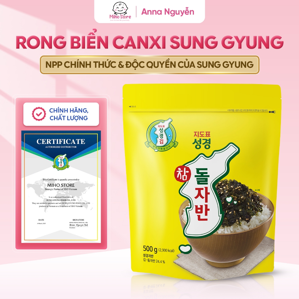 Rong Canxi – Rong biển Sung Gyung Hàn Quốc, Rong biển vụn Rắc Cơm, Bổ sung Dinh dưỡng Cần thiết cho Bé