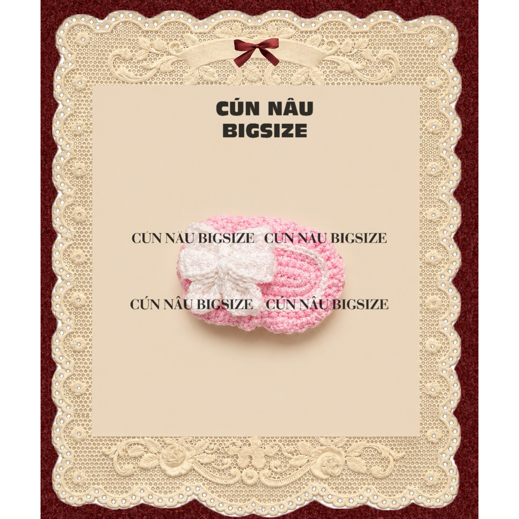 [CN BIGSIZE] Kẹp Tóc Chất Len Màu Kẹo Pastel Kiểu Dáng Bèo Đính Nơ Dễ Thương Handmade