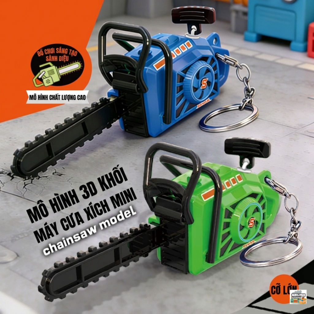 Móc Khóa Máy Cưa Mini Đồ Chơi - Bản Cỡ Lớn Có Dây Giật Độc Lạ Đồ Chơi Vui Nhộn Quà Tặng Độc Đáo, Móc Khóa , Toy