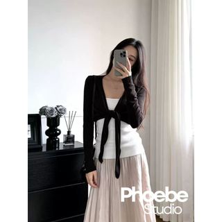 Áo Khoác Cardigan Buộc Dây Tay Dài - Phoebe Studio [MH26AO345]