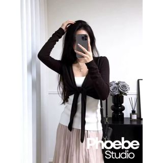 Áo Khoác Cardigan Buộc Dây Tay Dài - Phoebe Studio [MH26AO345]