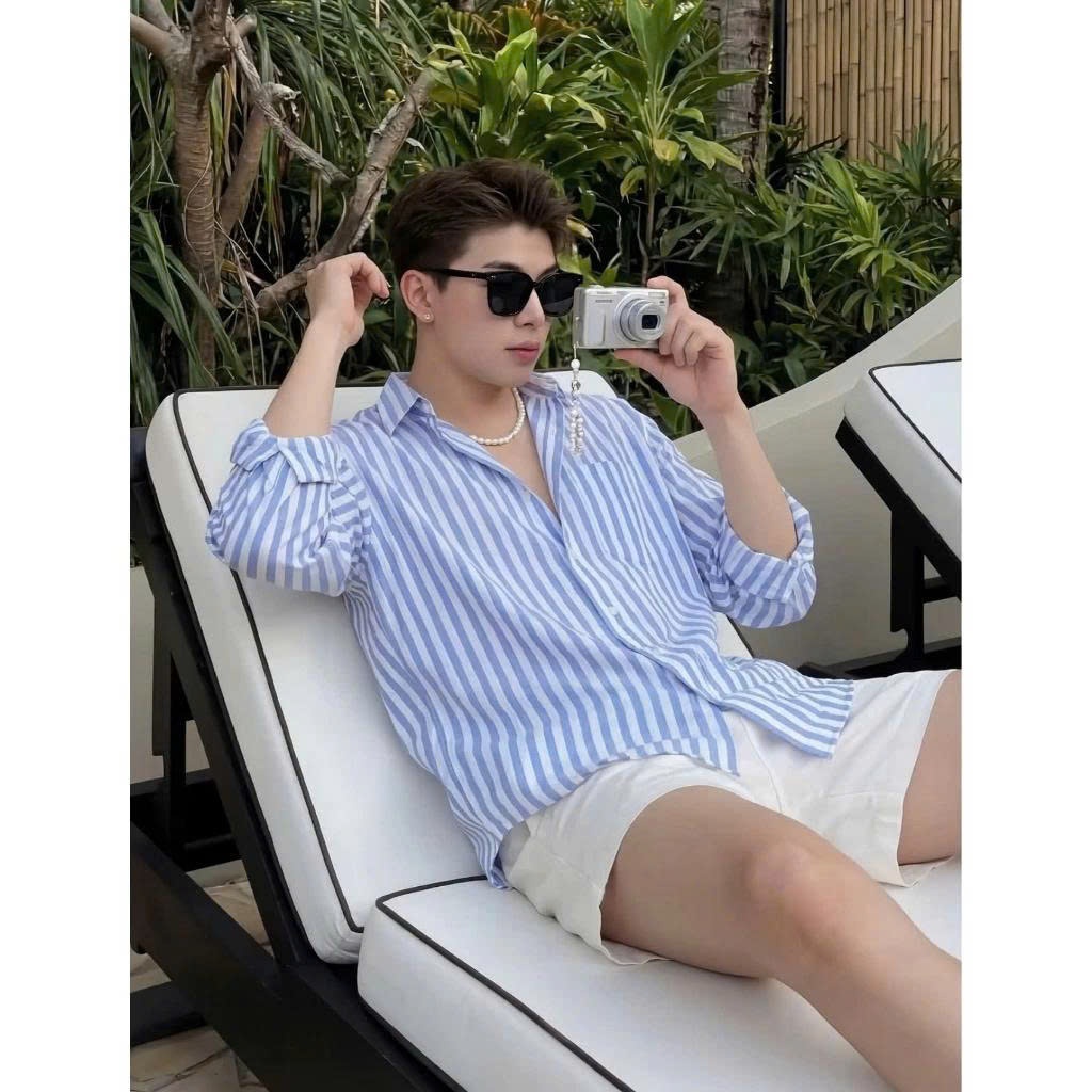 [SALE 7/7] Áo Sơ Mi Nam Linen Sọc Xanh Form Rộng ZAAGAT Phù Hợp Mặc Dạo Phố Đi Biển Cho Nam Nữ