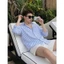 Áo Sơ Mi Nam Linen Sọc Xanh Form Rộng ZAAGAT Phù Hợp Mặc Dạo Phố Đi Biển Cho Nam Nữ