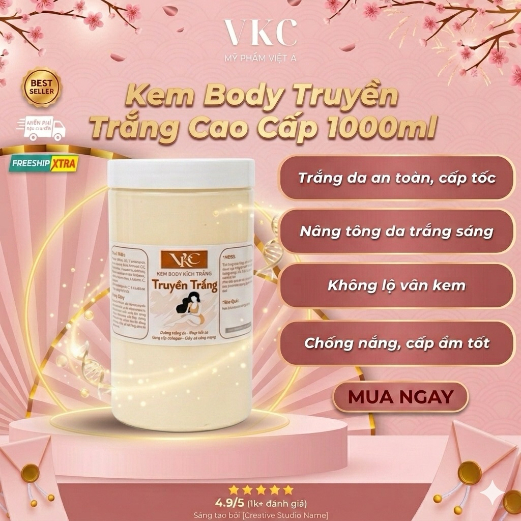 KEM BODY TRUYỀN TRẮNG CAO CẤP DƯỠNG TRẮNG 1000ml