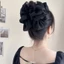 Kẹp tóc càng cua voan lưới 2 mặt cỡ lớn phong cách Hàn Quốc đơn giản màu đen kem tím