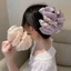 Kẹp tóc càng cua voan lưới 2 mặt cỡ lớn phong cách Hàn Quốc đơn giản màu đen kem tím