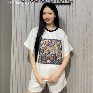 LT - Set bộ đũi quần short đũi, mix áo hoạ tiết thổ cẩm cộc tay free size 1692