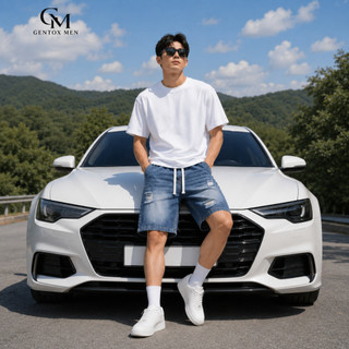 Quần Short Jean Nam Túi Form Rộng - Quần Jeans Nam Co Giãn Lưng Thun Dây Rút Cá Tính Hot Trend J96