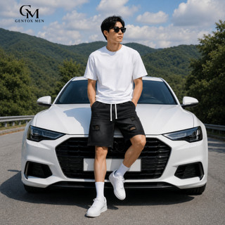 Quần Short Jean Nam Túi Form Rộng - Quần Jeans Nam Co Giãn Lưng Thun Dây Rút Cá Tính Hot Trend J96