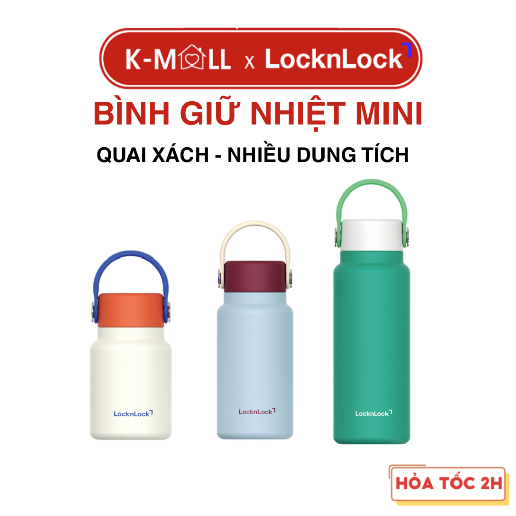 Bình Giữ Nhiệt Bỏ Túi LocknLock Mini Pocket Tumbler LHC4437, LHC4438, LHC4439 Có Quai Xách - K-MALL