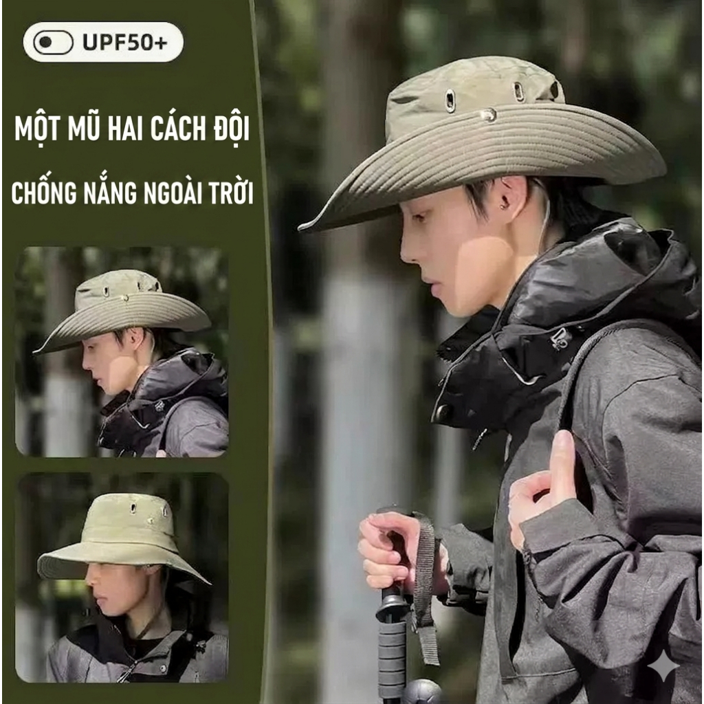 Mũ tai bèo,Mũ Bucket chống nắng UV unisex Mũ chống nắng mùa hè, Giả ngoại