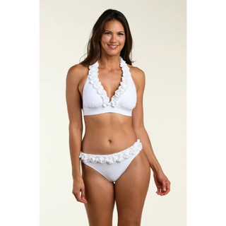 Set bơi 2 mảnh La blanca, bikini đi biển nữ màu trắng siêu xinh, áo sẵn đệm ngực hàng xuất dư cao cấp