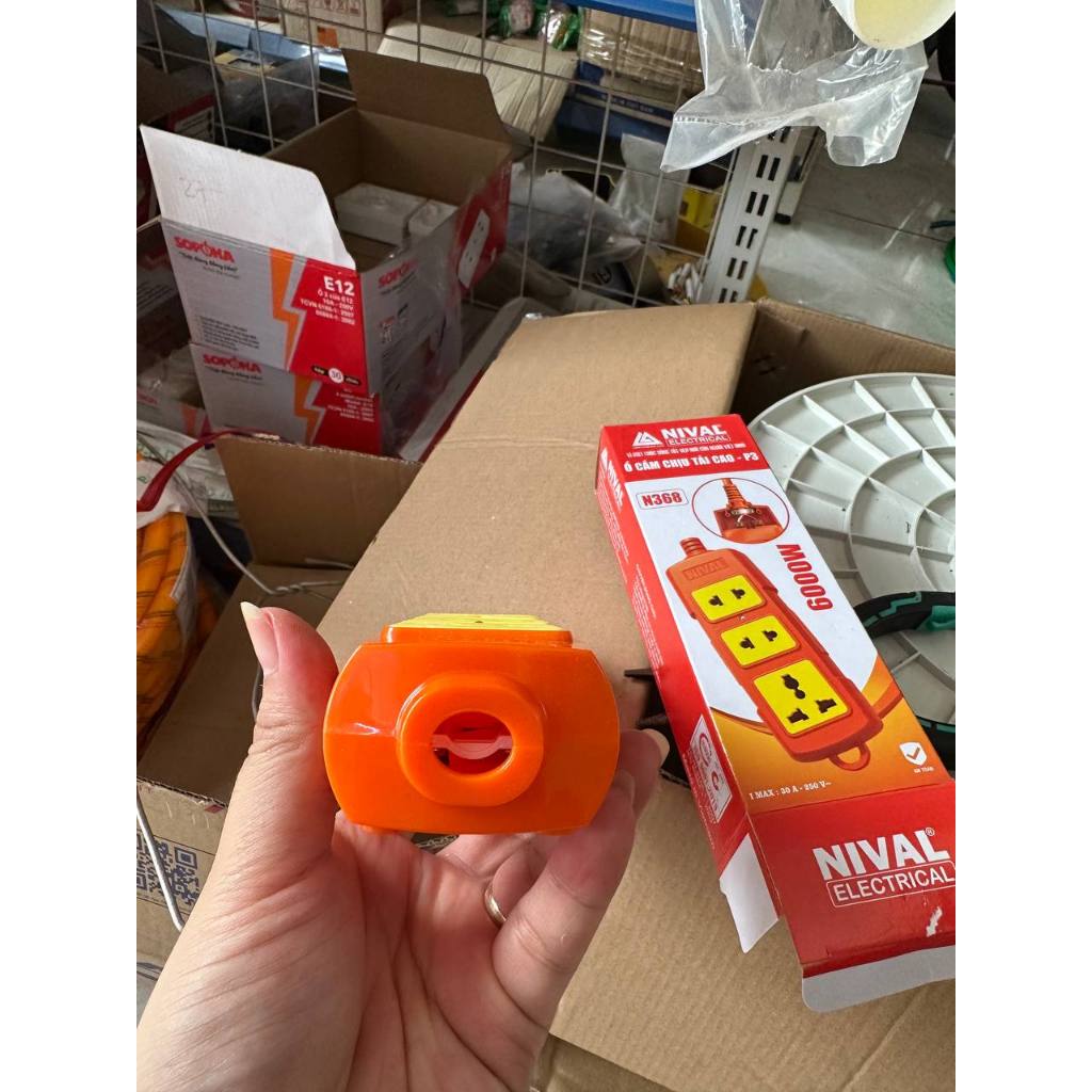 Ổ cắm điện, ổ cắm đa năng Nival 6000W 2 lỗ 3 lỗ chịu tải cao chống cháy chống vỡ