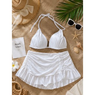 Set bơi 2 mảnh La blanca, bikini đi biển nữ màu trắng siêu xinh, áo sẵn đệm ngực hàng xuất dư cao cấp