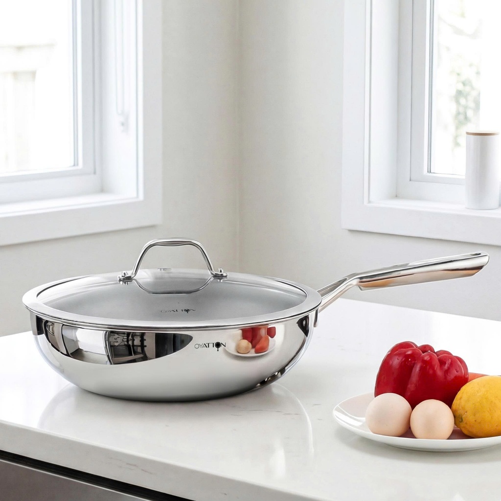 Chảo Xào Inox Chống Dính Vi Điểm Oyatton iệt 22/24/30cm O839/O840/O842