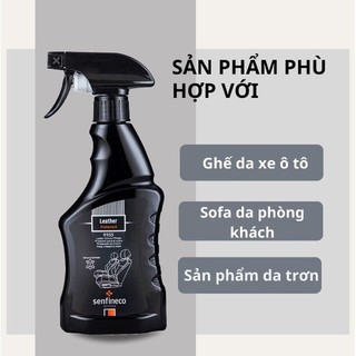 Dung dịch vệ sinh nội thất làm mềm ghế da ô tô Senfineco 9955 tặng kèm khăn 380ml