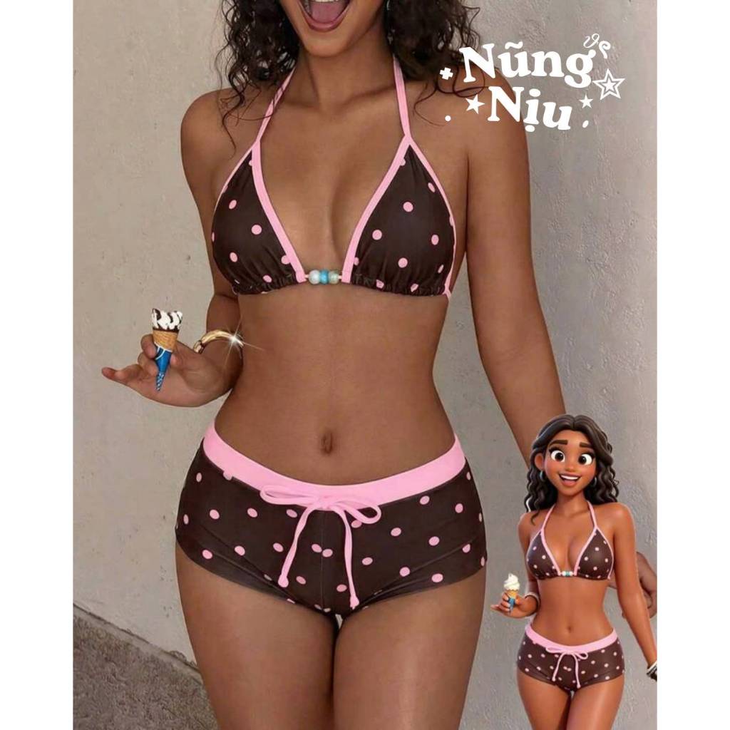 NUNG NIU - Các Mẫu Bikini 2 Mảnh Đi Biển Mùa Hè, Có Mút Ngực HOT
