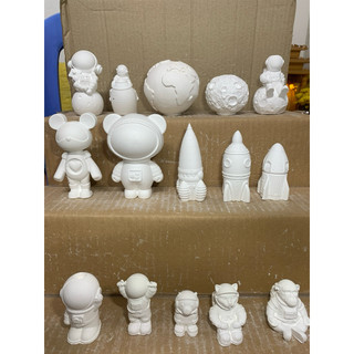 Tượng thạch cao- Bộ sưu tập phi hành gia, tàu vũ trụ tô màu cho các bé, size từ 4 - 12cm