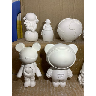 Tượng thạch cao- Bộ sưu tập phi hành gia, tàu vũ trụ tô màu cho các bé, size từ 4 - 12cm