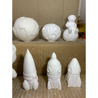 Tượng thạch cao- Bộ sưu tập phi hành gia, tàu vũ trụ tô màu cho các bé, size từ 4 - 12cm