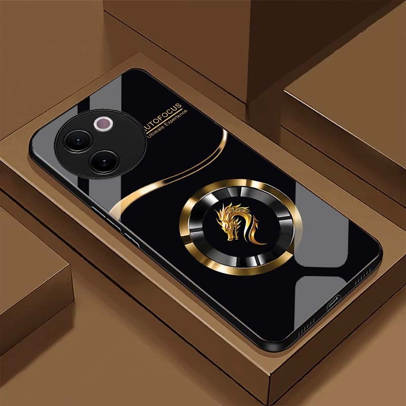 Ốp Lưng Cho VIVO V30E – Rồng Focus – Mặt lưng kính cường lực, Sang Trọng, Chống Trầy, Bảo Vệ Toàn Diện