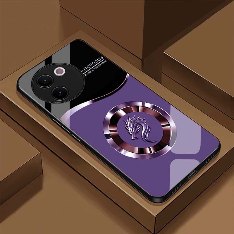 Ốp Lưng Cho VIVO V30E – Rồng Focus – Mặt lưng kính cường lực, Sang Trọng, Chống Trầy, Bảo Vệ Toàn Diện