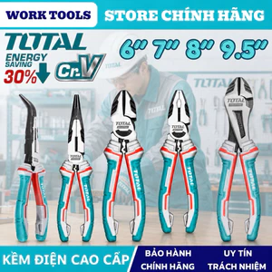Kềm điện TOTAL cao cấp tiết kiệm 30% sức lực, kềm răng, kềm cắt, kềm mũi nhọn DNTT