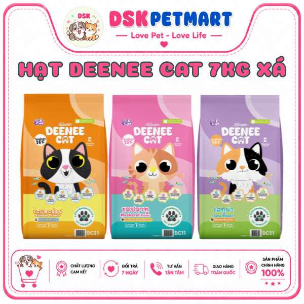 [BAO XÁ 7KG] Thức Ăn Hạt Cho Mèo DEENEE CAT – Hạt Dành Cho Mèo Kén Ăn , Giúp Mượt Lông , 3 Vị Cá