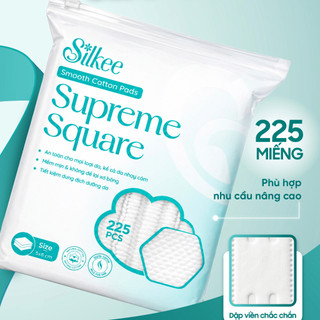 [COMBO 3] Bông tẩy trang Silkee Supreme Square 225 Miếng Vuông - Cotton Mềm Mịn, Không Xơ Bông