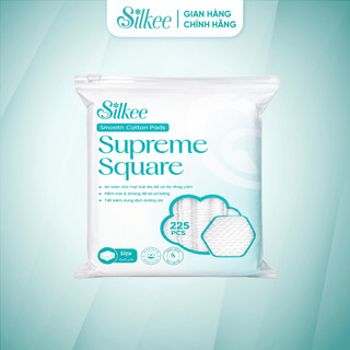 [COMBO 3] Bông tẩy trang Silkee Supreme Square 225 Miếng Vuông - Cotton Mềm Mịn, Không Xơ Bông