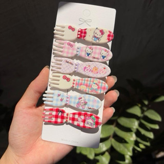 set 6 cây kẹp tóc hình muỗng nĩa đủ màu xinh xắn