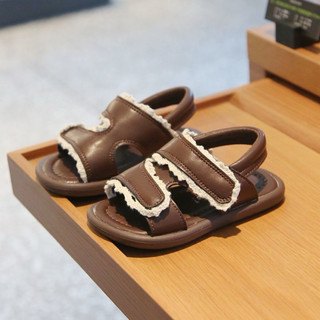 Dép sandal công chúa mùa hè cho bé gái phối viền ren đế chống trơn trượt (form nhỏ)