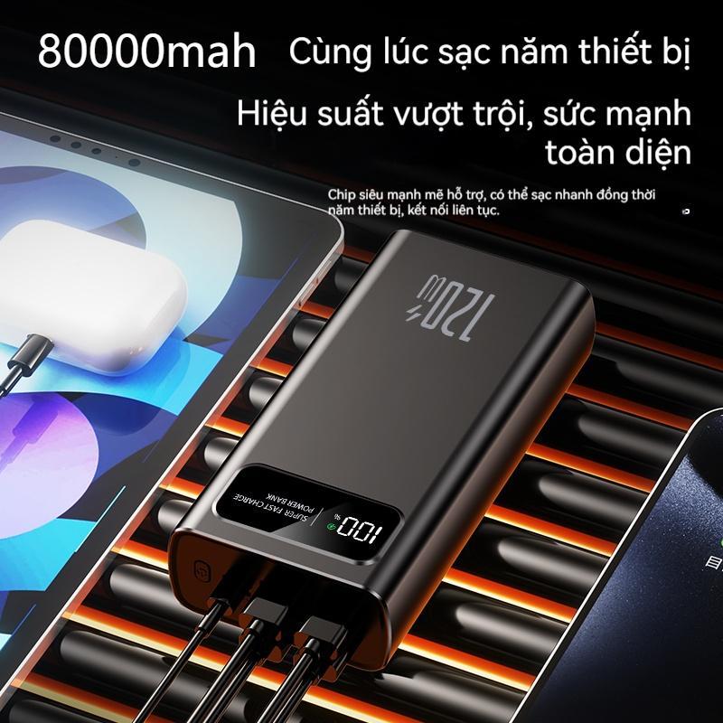 Sạc dự phòng 80000mAh 120W PD20W tích hợp cống sạc tiện lợi cho điện thoại và máy tính ssl50000mah | BigBuy360 - bigbuy360.vn