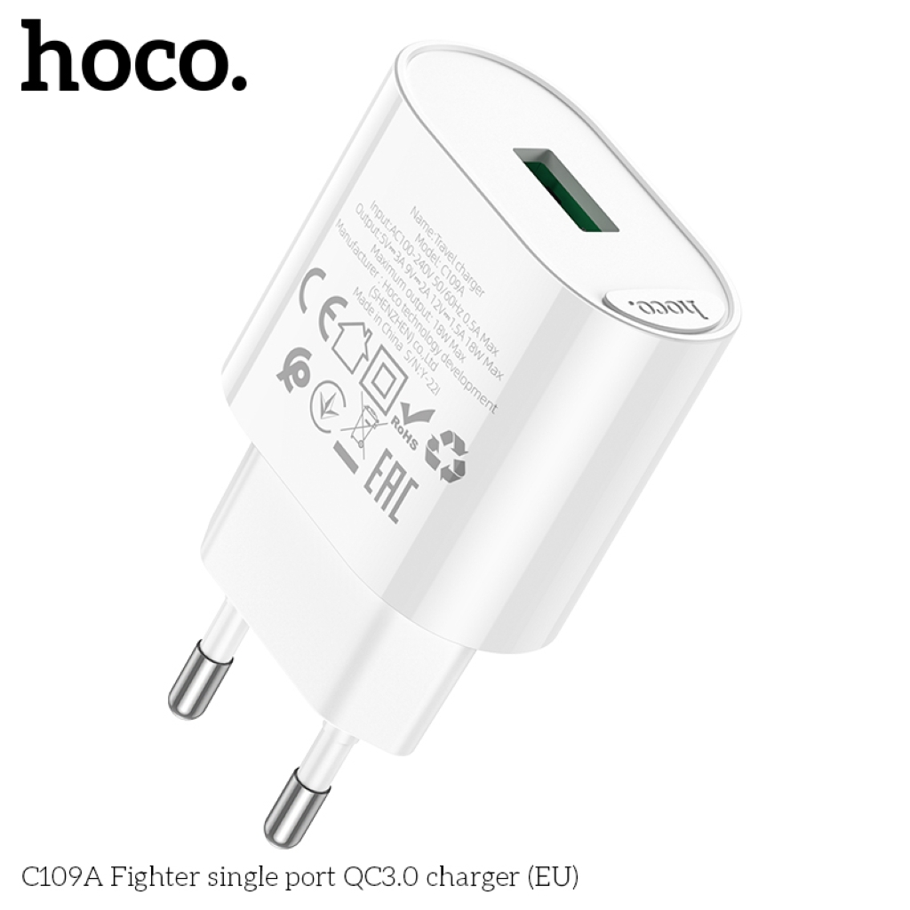 Củ Sạc Nhanh 18W HOCO Kèm Cáp 3 Đầu / Type C / Micro – Sạc USB QC3.0 Cho Android Và Các Dòng ĐT