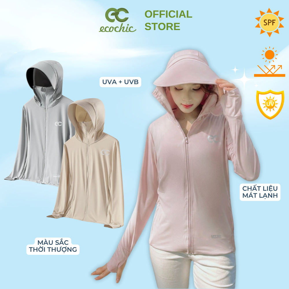 Áo Chống Nắng Dáng Ngắn ECOCHIC Chống Tia UV UPF50+ Chất liệu Cao Cấp Thoáng Mát B041