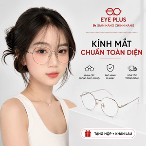 Gọng Kính Cận Tròn Nam Nữ Đổi Màu Eye Plus 66051 Gọng Kim Loại,Dáng Thời Trang Trẻ Trung Phong Cách