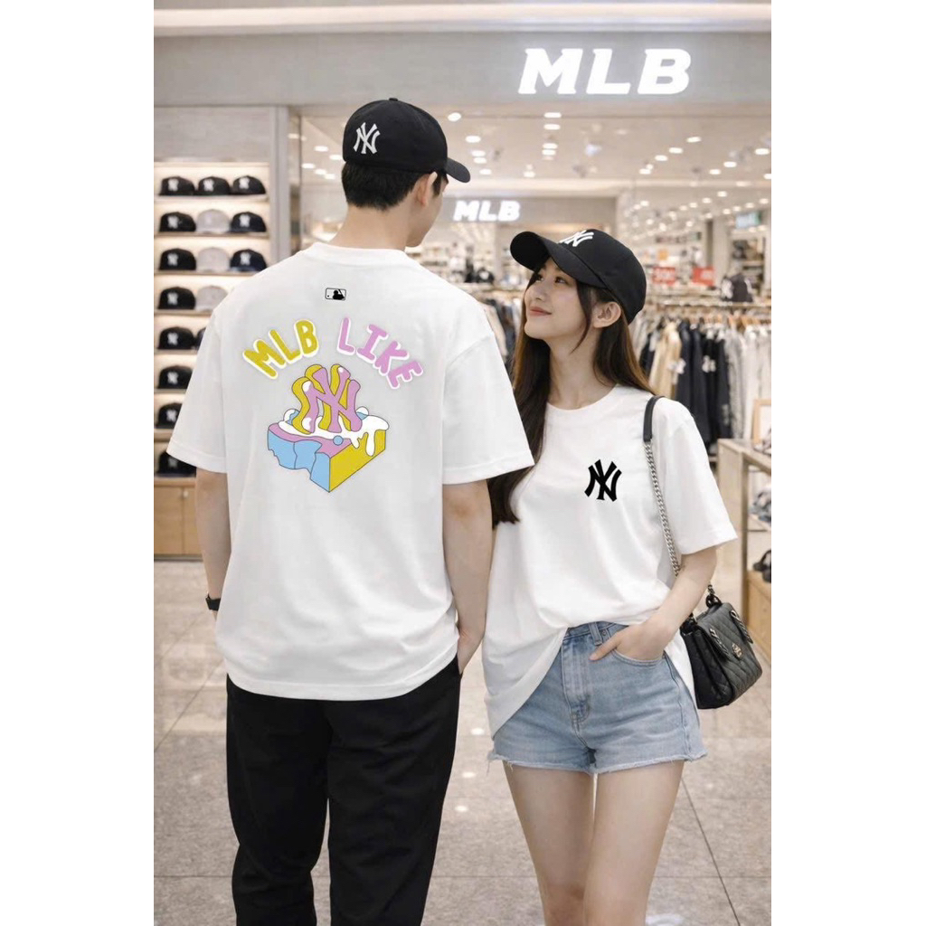 Áo Phông MLB mặc đôi dễ thương,100% cotton mềm mại - MLBLIKE Sắc Màu