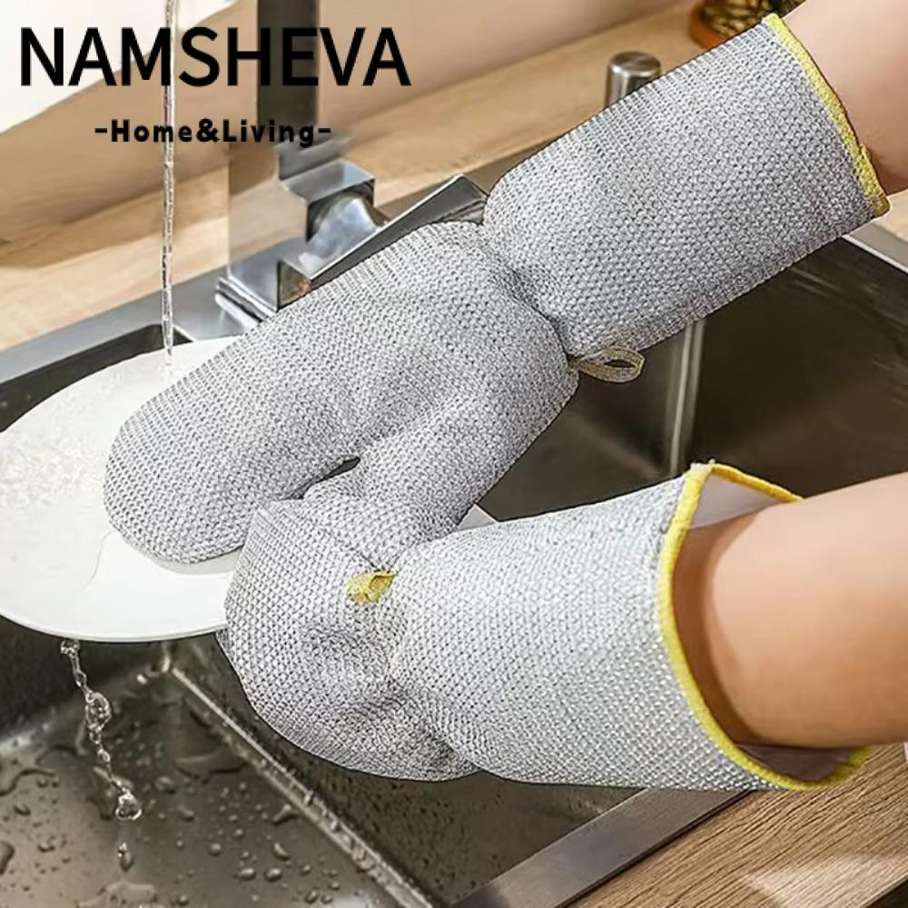 2 Găng Tay Rửa Chén, Vải Làm Sạch Dây Chống Thấm Nước Nhà Bếp, Dụng Cụ Vệ Sinh Đa Năng Nồi Bếp Chống Trầy Xước N F8