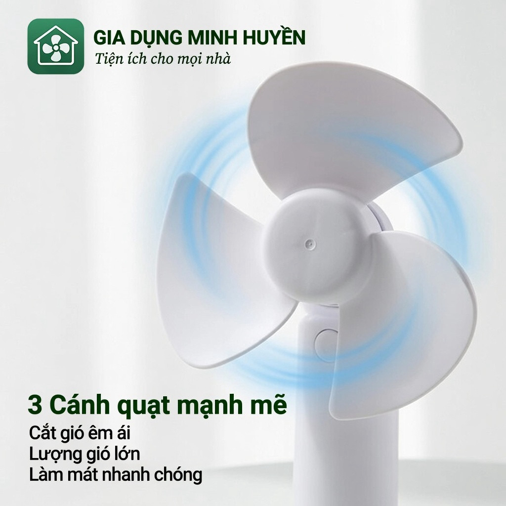 Quạt Cầm Tay Mùa Hè Ngoài Trời Và Du Lịch Đầu Cắm USB Làm Mát Im Lặng Không Dây Mini