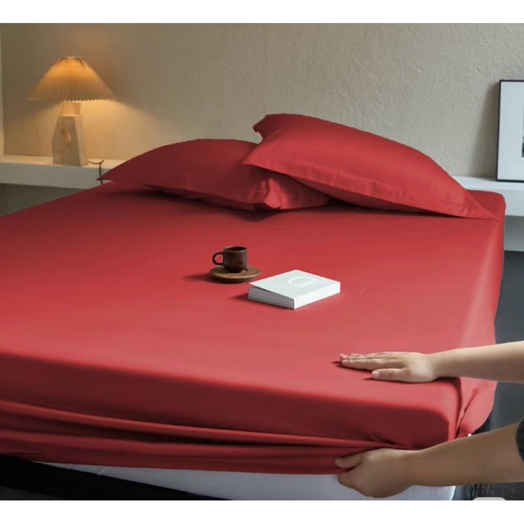 BỘ 3 MÓN PHI LỤA TRƠN MỀM MỊN MÁT (1 ga bo chun và 2 vỏ gối nằm)
